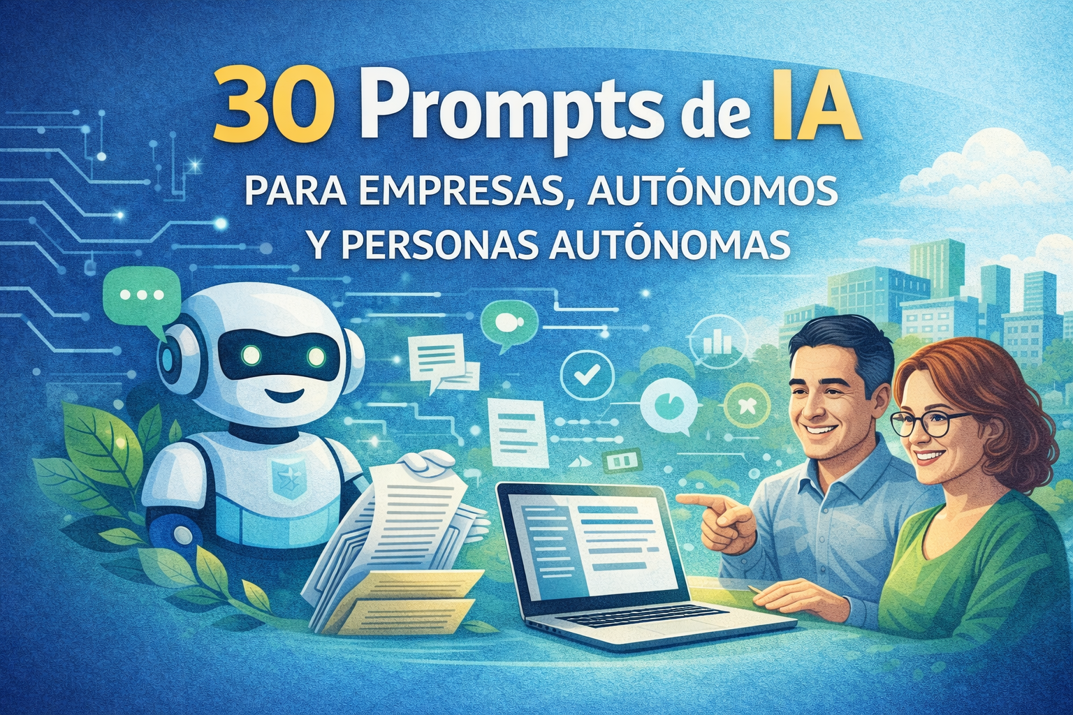 30 Prompts de IA para empresas, PYMEs y personas autónomas